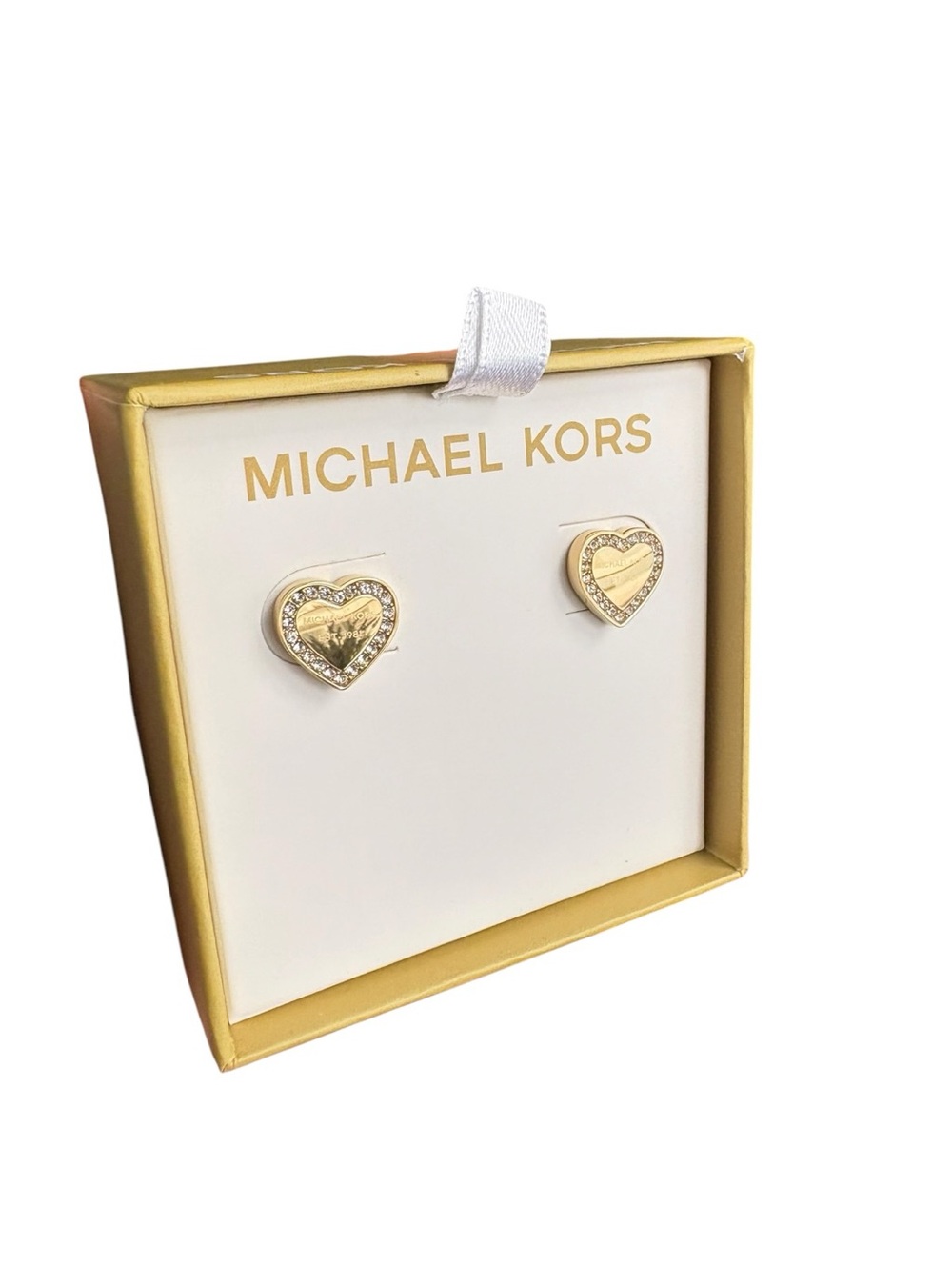 NEW Michael Kors Gold Heart Stud Earrings